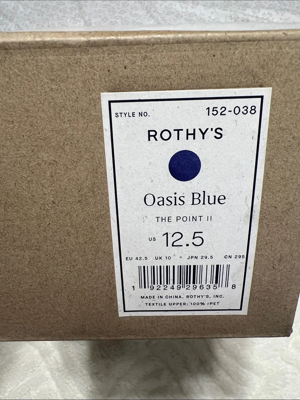 Rothy’s The Point II Oasis Blue Flats NIB Size 12.5 Recycled Knit Pointed Toe